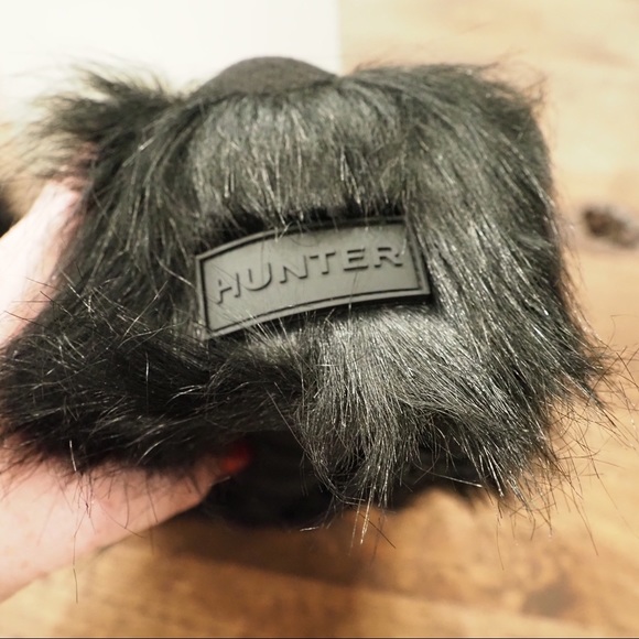 NWT Hunter black faux fur tall boot socks M 5-7 - Picture 5 of 10